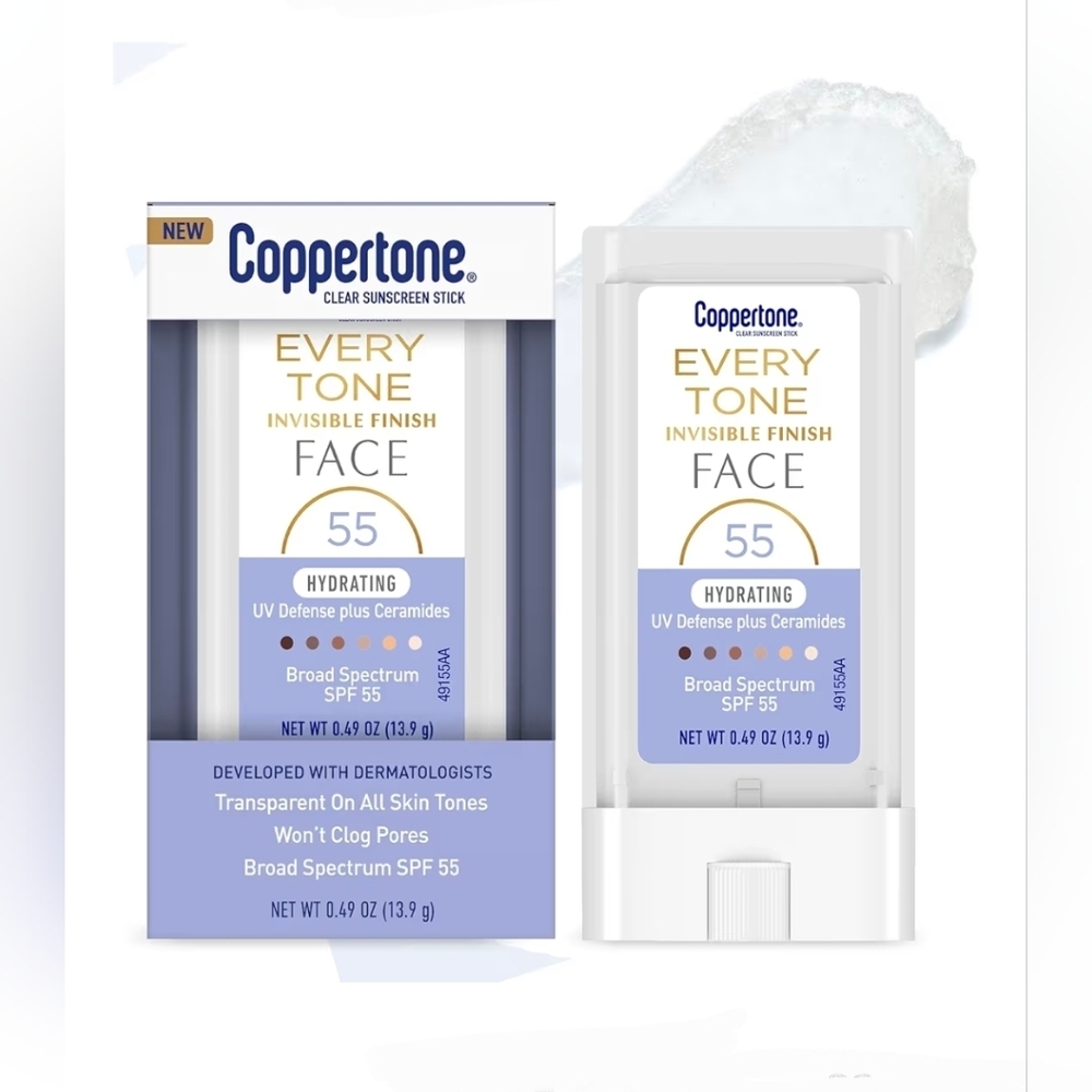 Coppertone Every Tone Invisible Finish Hydrating Face Sunscreen Stick (SPF 55)